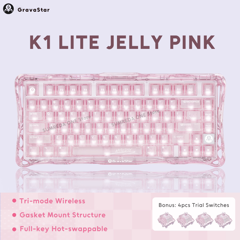 Pc Gaming Pink - K1 LITE ジェリーピンク メカニカルキーボード Grava Star
