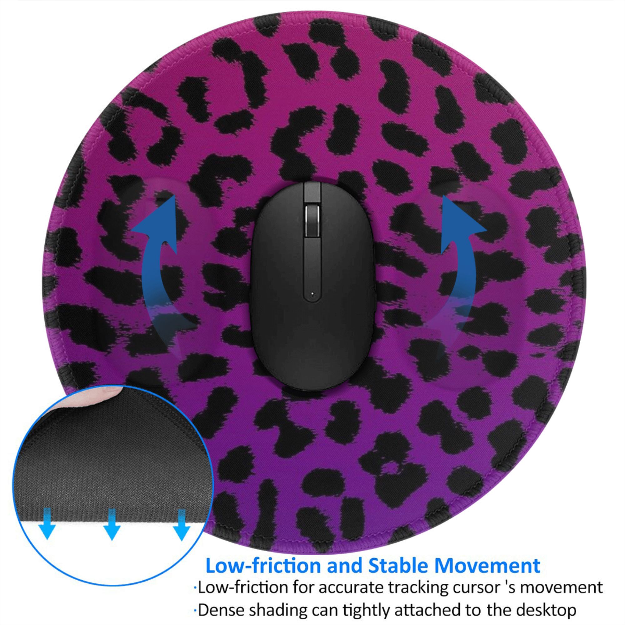 ピンクのチーター柄が描かれた紫色のレオパード柄のマウスパッド - Pc Gaming Pink のレビューと価格